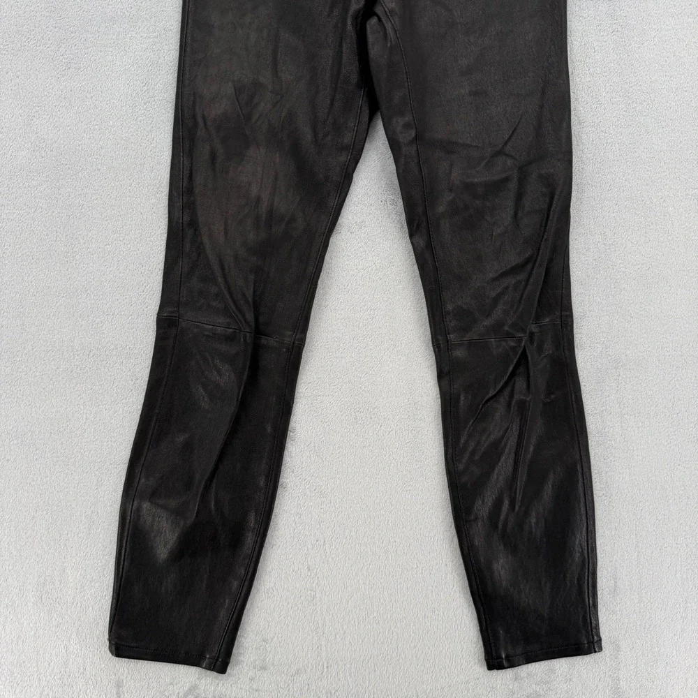 L'Agence Margot Black Coated Skinny Lamb Leather High Rise Pants Size 23 - Picture 8 of 16